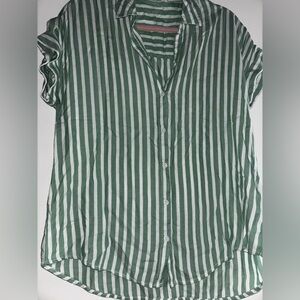 Beach lunch lounge  Green Striped Women's Top